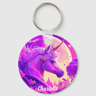 Magical Unicorn under the Moonlight Key Ring