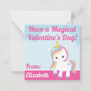 Magical Unicorn Valentine's Classroom Card