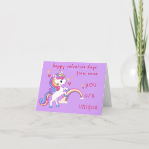 Magical Unicorn Valentine's Day Holiday Card