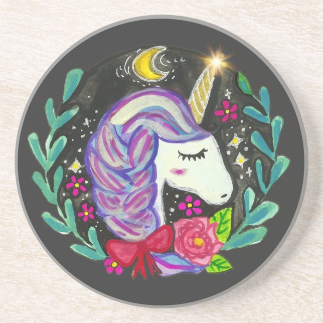 Magical Unicorn Vibes  Coaster (Front)