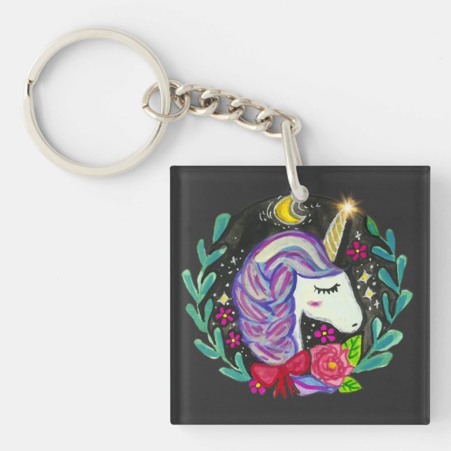 Magical Unicorn Vibes  Key Ring (Front)