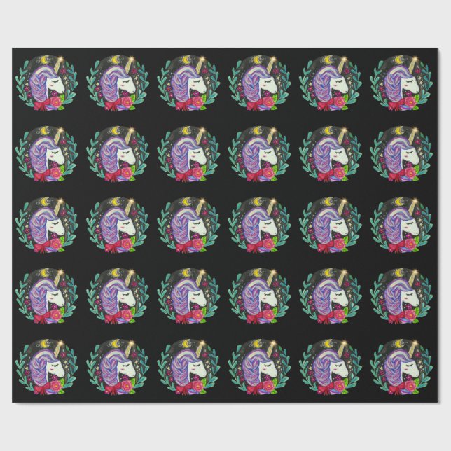 Magical Unicorn Vibes  Wrapping Paper (Flat)