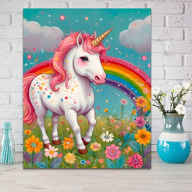 Magical Unicorn with Rainbow Kids Room Poster  (Creator Uploaded)