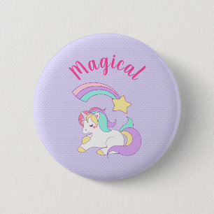 Magical Unicorn with Rainbow Shooting Star 6 Cm Round Badge