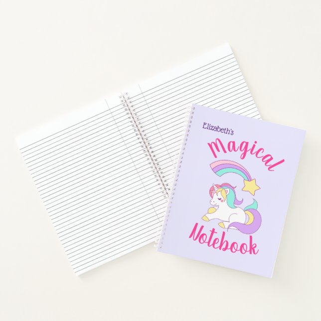 Magical Unicorn with Rainbow Shooting Star Notebook (Inside)