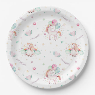 Magical Unicorn World Paper Plate