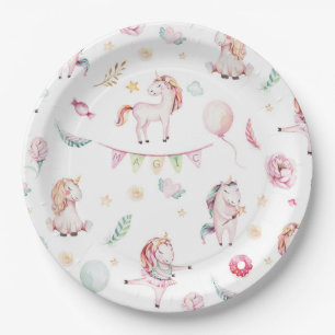 Magical Unicorn World Paper Plate