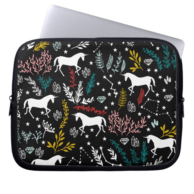 Magical Unicorns and Star Constellations Laptop Sleeve (Front)