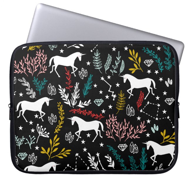 Magical Unicorns and Star Constellations Laptop Sleeve (Front)