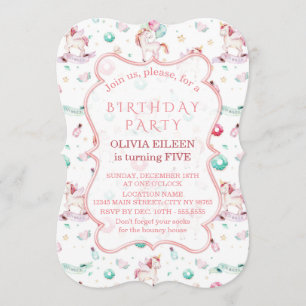 Magical Unicorns Birthday Party Girl Any Age Invitation