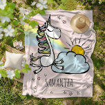 Magical Unicorns Fleece Blanket<br><div class="desc">Magical Unicorn Blanket - This lovely pink blanket features a beautiful unicorn flying over a pink sky with stars and a magical rainbow. Especially made for all of you magical creatures wanting to stay as snug as a bug. No unicorn tears ever again as you and your little one will...</div>