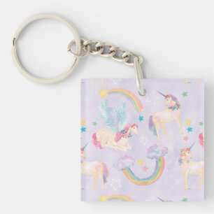 Magical Unicorns Pattern Key Ring