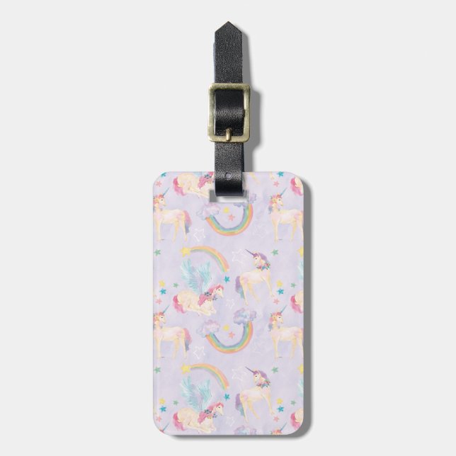 Magical Unicorns Pattern Luggage Tag (Front Vertical)