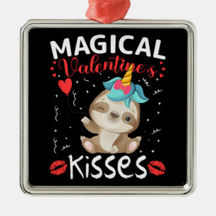 Magical Valentine's Kisses Metal Ornament