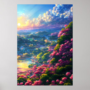 Magical Valley at Sunrise Poster