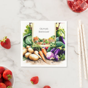 Magical Vegetables Farmers Market Birthday Napkin