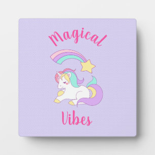 Magical Vibes Sleeping Unicorn & Shooting Star Plaque