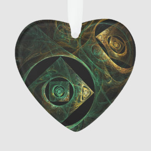 Magical Vibrations Abstract Art Acrylic Heart Ornament