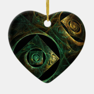 Magical Vibrations Abstract Art Heart Ornament