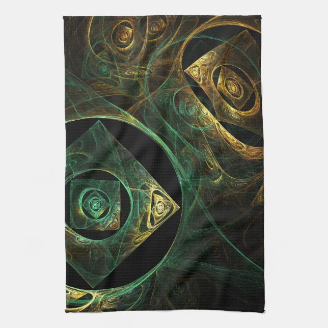 Magical Vibrations Abstract Art Kitchen Towel (Vertical)