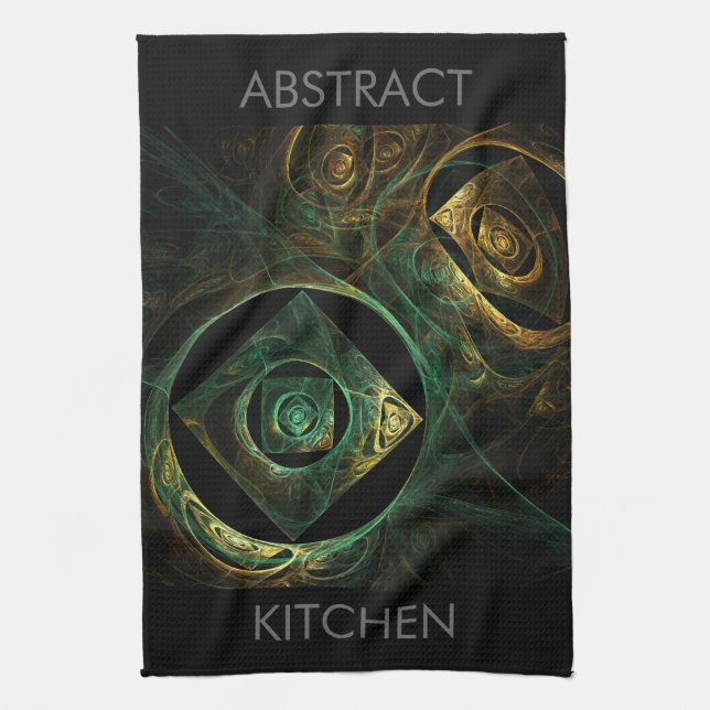 Magical Vibrations Abstract Art Kitchen Towel (Vertical)