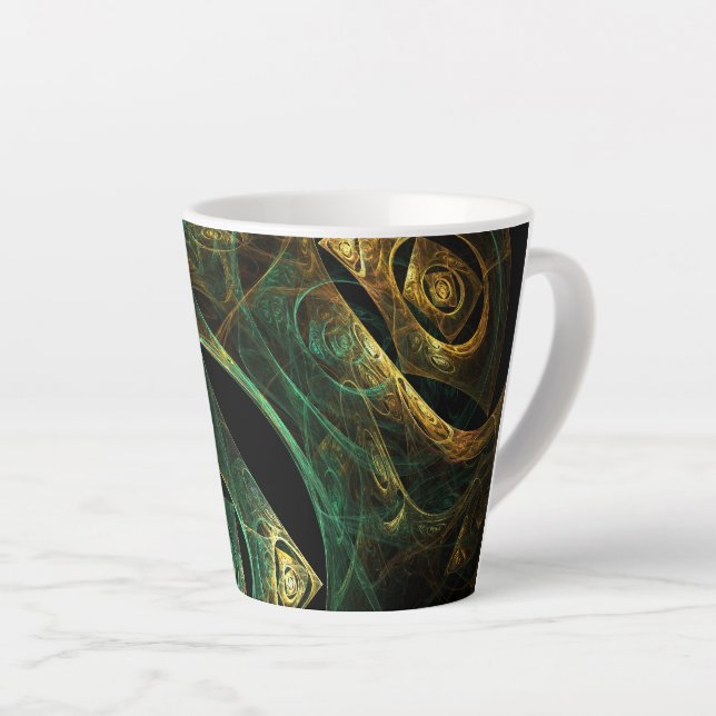 Magical Vibrations Abstract Art Latte Mug (Right Angle)