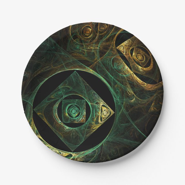 Magical Vibrations Abstract Art Paper Plate (Front)
