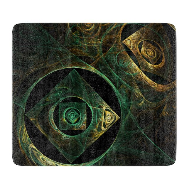 Magical Vibrations Abstract Art Rectangle Cutting Board (Front)