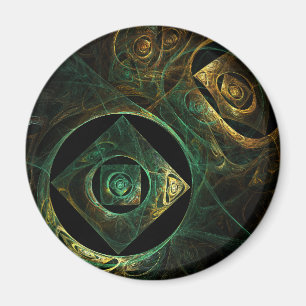 Magical Vibrations Abstract Art Round Magnet
