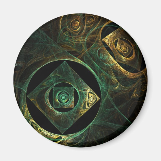 Magical Vibrations Abstract Art Round Magnet (Front)