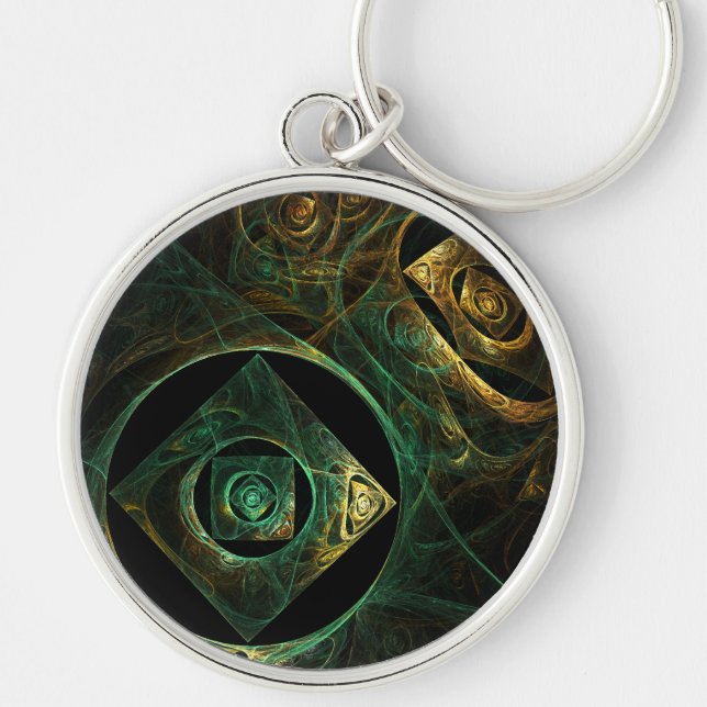 Magical Vibrations Abstract Art Small Key Ring (Front)