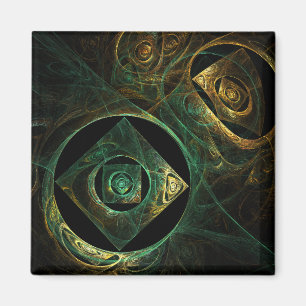 Magical Vibrations Abstract Art Square Magnet