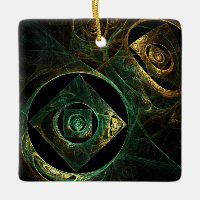 Magical Vibrations Abstract Art Square Ornament (Front)