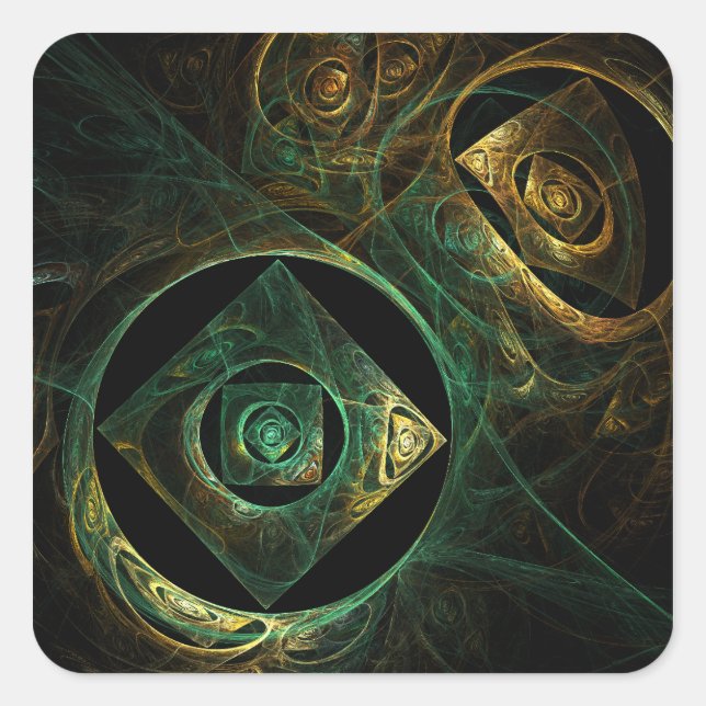 Magical Vibrations Abstract Art Square Sticker (Front)
