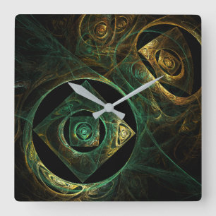 Magical Vibrations Abstract Art Square Wall Clock