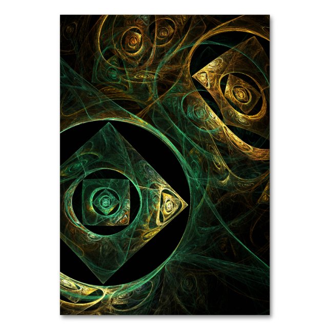 Magical Vibrations Abstract Art Table Card (Front)