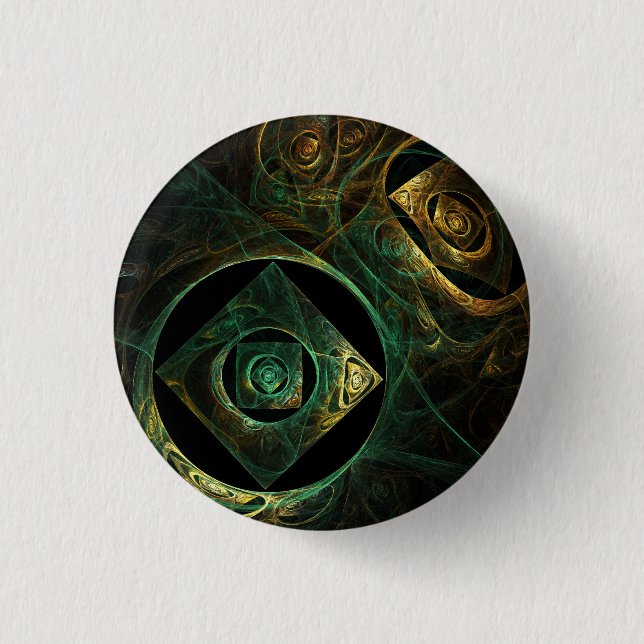 Magical Vibrations Abstract Fractal Art Design 3 Cm Round Badge (Front)