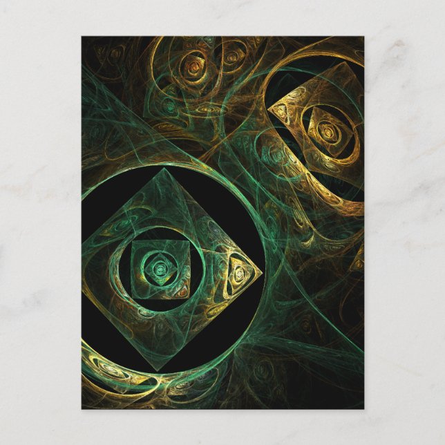Magical Vibrations Abstract Fractal Art Design Postcard (Front)