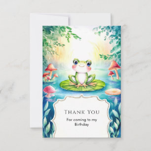 Magical Watercolor Frog Birthday Thank You Card