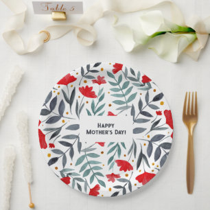 Magical Watercolor Garden Mother's Day Paper Plate