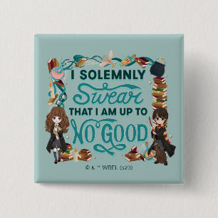 Magical Watercolor "I Solemnly Swear" 15 Cm Square Badge