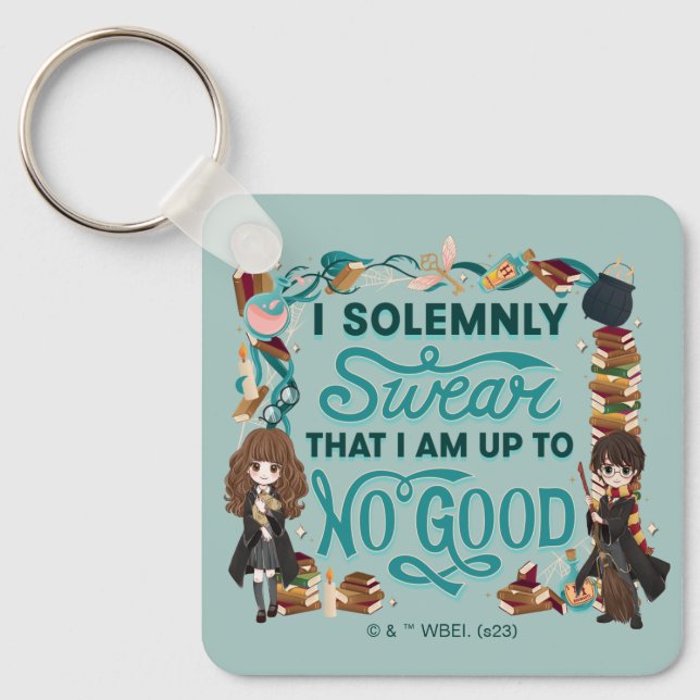 Magical Watercolor "I Solemnly Swear" Key Ring (Front)