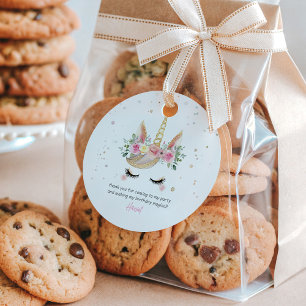 Magical Watercolor Unicorn Face Birthday Favour Tags