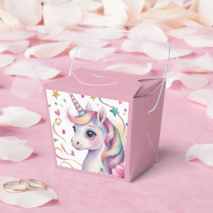 Magical Watercolor Unicorn Girl Birthday Party Favour Box