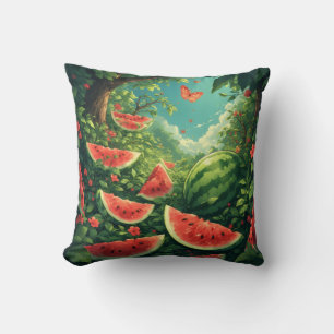 Magical Watermelon Garden – Nature Fantasy Blanket Cushion