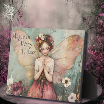 Magical Whimsical Fairy & Flower Garden with Quote