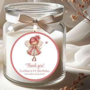 Magical Whimsy Pink Floral Girl Birthday Stickers