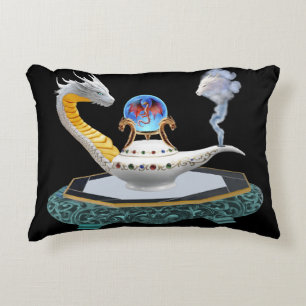 Magical White Ceramic Dragon Lamp Decorative Cushion