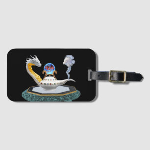 Magical White Ceramic Dragon Lamp Luggage Tag