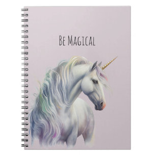 Magical White Gold Horn Unicorn  Notebook